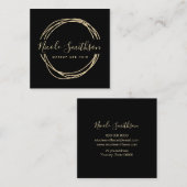 FAUX gouden folie rond lijst Vierkante Visitekaartje (Voorkant / Achterkant)