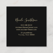 FAUX gouden folie rond lijst Vierkante Visitekaartje (Achterkant)