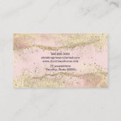 Faux gouden folie roze agaat achtergrond visitekaartje (Achterkant)