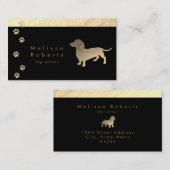 FAUX gouden folie teckel hondensilhouet Visitekaartje (Voorkant / Achterkant)