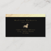 FAUX gouden folie teckel hondensilhouet Visitekaartje (Achterkant)