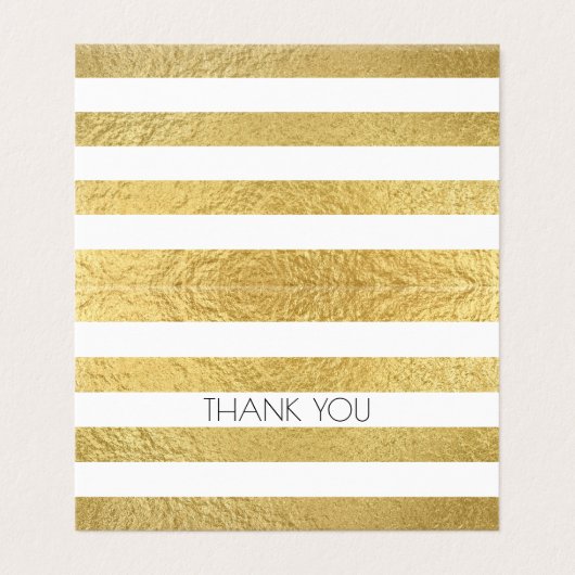 Faux gouden folie textuur en witte streep dank u kaart (Buitenkant ongevouwen)