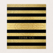 Faux gouden folie textuur en zwarte streep dank u kaart (Buitenkant ongevouwen)
