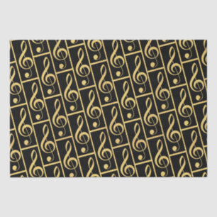 Faux gouden folie Treble Clef muzikaal inpakpapier Tissuepapier