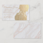 Faux gouden folie viool op marmer visitekaartje (Voorkant / Achterkant)