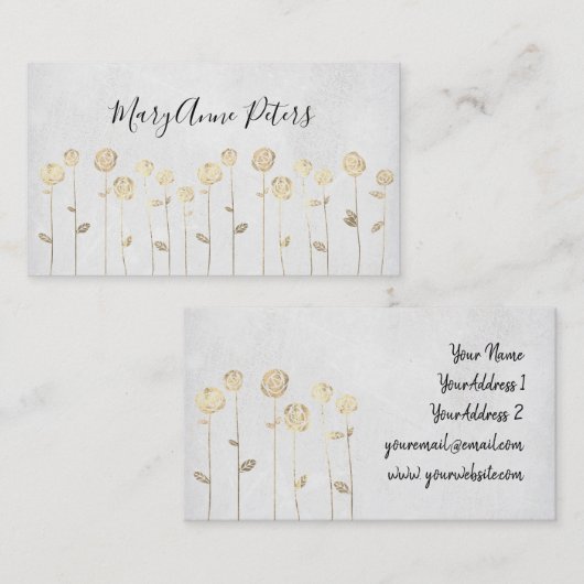 Faux gouden folie visitekaartje (Voorkant / Achterkant)