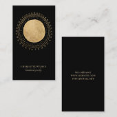 Faux Gouden Folie Zon Zwart Sieraden Ontwerper Visitekaartje (Voorkant / Achterkant)