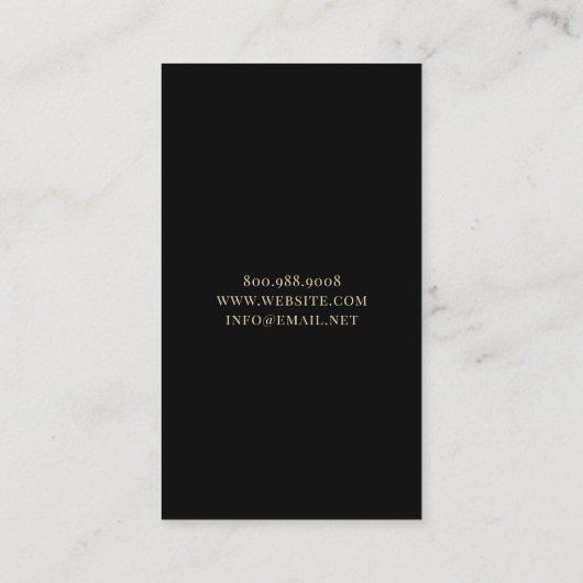 Faux Gouden Folie Zon Zwart Sieraden Ontwerper Visitekaartje (Achterkant)