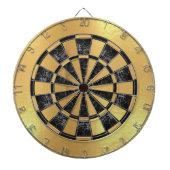 Faux gouden folie zwart marmer faux metallic dartbord (Voorkant)