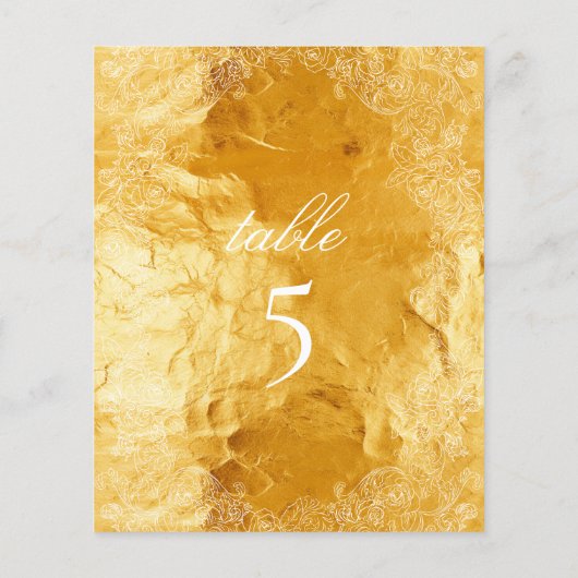 Faux gouden folietafel Rococo Botanische krans (Achterkant)