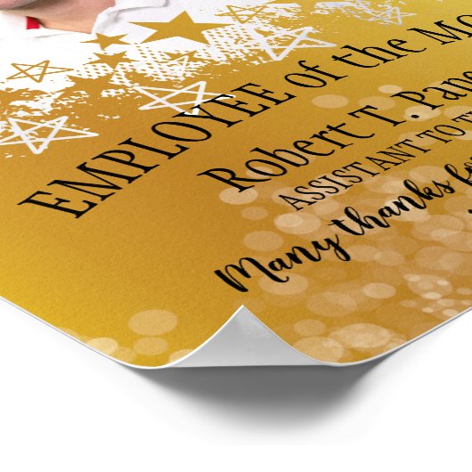 Faux gouden fotomedewerker van het maandcertificaa poster (Hoek)