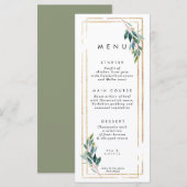 faux gouden geometrische griekse trouwmenkkaarten menu (Voorkant / Achterkant)