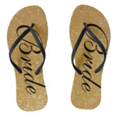 Faux gouden glitter bruiloft teenslippers voor bru (Voetbed)