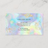 ·FAUX gouden glitter details op FAUX holographic Visitekaartje (Achterkant)