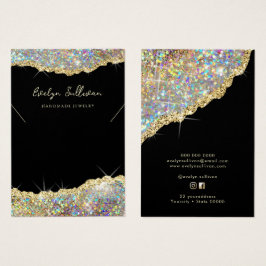 Faux gouden glitter ketting display kaart