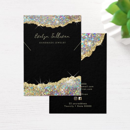 Faux gouden glitter ketting display kaart (Bureau)