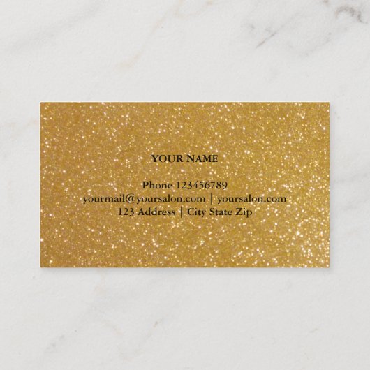 Faux gouden glitter luxe visitekaartsjabloon visitekaartje (Achterkant)