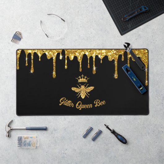 Faux gouden glitter Queen Bee ontwerp Bureaumat (Werkstation)