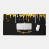 Faux gouden glitter Queen Bee ontwerp Bureaumat (Keyboard & Muis)
