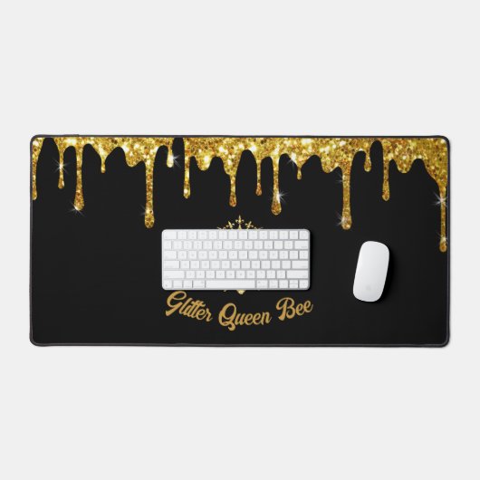 Faux gouden glitter Queen Bee ontwerp Bureaumat (Keyboard & Muis)
