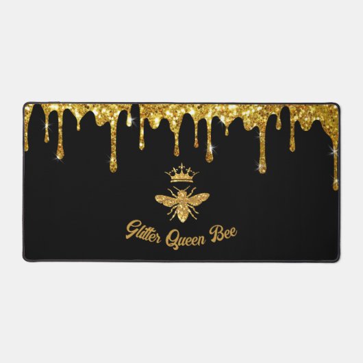 Faux gouden glitter Queen Bee ontwerp Bureaumat (Voorkant)