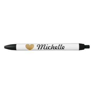 Faux gouden glitterij hartgepersonaliseerde pen