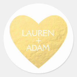 Faux gouden hart bruiloft sticker aangepaste namen