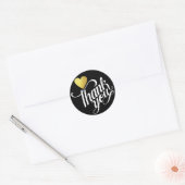 Faux gouden hart liefde dank u ronde sticker (Envelop)