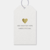faux gouden hart met paar initialen, eenvoudig cadeaulabel (Achterkant)