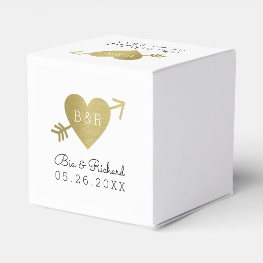 faux gouden hart van de liefde bedankdoosjes (Achterkant)