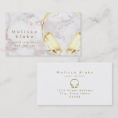 Faux gouden hoofdtelefoon op marmer visitekaartje (Voorkant / Achterkant)