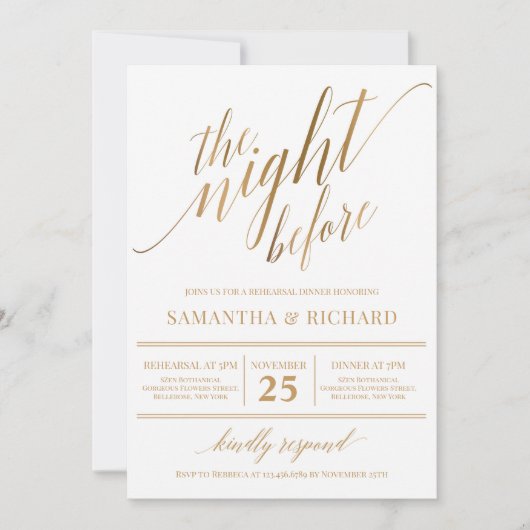 Faux gouden kalligrafie belettering rustieke repet kaart (Voorkant)