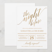 Faux gouden kalligrafie belettering rustieke repet kaart (Voorkant / Achterkant)