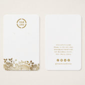 Faux gouden kant, aangepast logo wit oorscherm visitekaartje (Voorkant /achterkant)