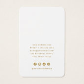 Faux gouden kant, aangepast logo wit oorscherm visitekaartje (Achterkant)