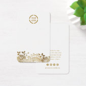Faux gouden kant, aangepast logo wit oorscherm visitekaartje (Bureau)