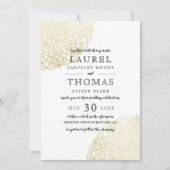 Faux gouden kant elegante bruiloft kaart (Voorkant)