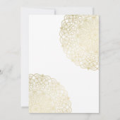 Faux gouden kant elegante bruiloft kaart (Achterkant)