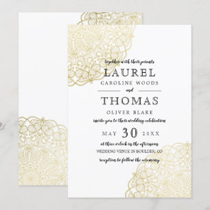 Faux gouden kant elegante bruiloft kaart