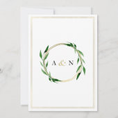 Faux Gouden Krans Bruiloft uitnodiging (Achterkant)