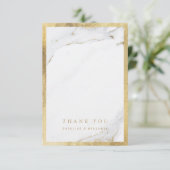 Faux gouden luxe moderne bruiloft bedankt (Staand voorkant)