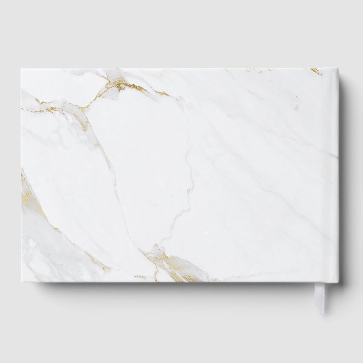 Faux gouden marmer luxe modern bruiloft gastenboek (Achterkant)