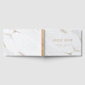 Faux gouden marmer luxe modern bruiloft gastenboek (Volledig)