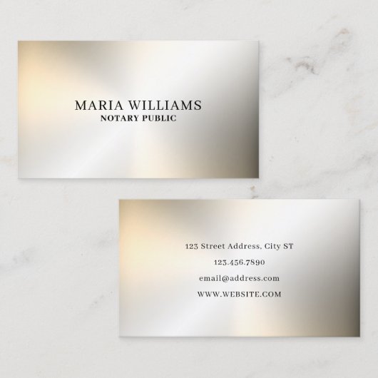 Faux gouden metalen textuur oppervlak minimaal visitekaartje (Voorkant / Achterkant)