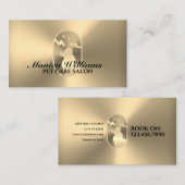 Faux gouden metallic textuur gouden poedel logo visitekaartje (Voorkant / Achterkant)