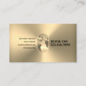 Faux gouden metallic textuur gouden poedel logo visitekaartje (Achterkant)