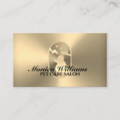 Faux gouden metallic textuur gouden poedel logo visitekaartje (Voorkant)