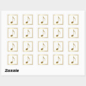 Faux gouden muziek notitie elegant vierkante sticker (Vel)