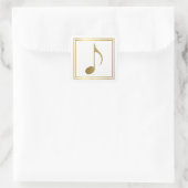 Faux gouden muziek notitie elegant vierkante sticker (Tas)