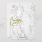 Faux gouden palmen + marmeren bruiloft aankondiging (Achterkant)